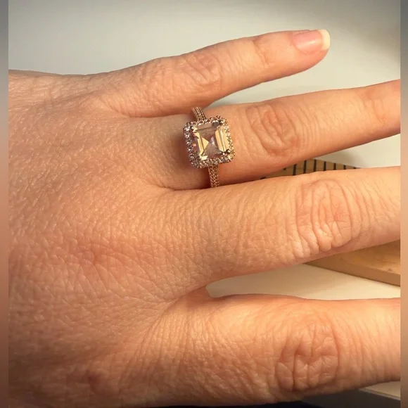 Women’s Lab Created Champagne Sapphire Ring - Picture 5 of 13